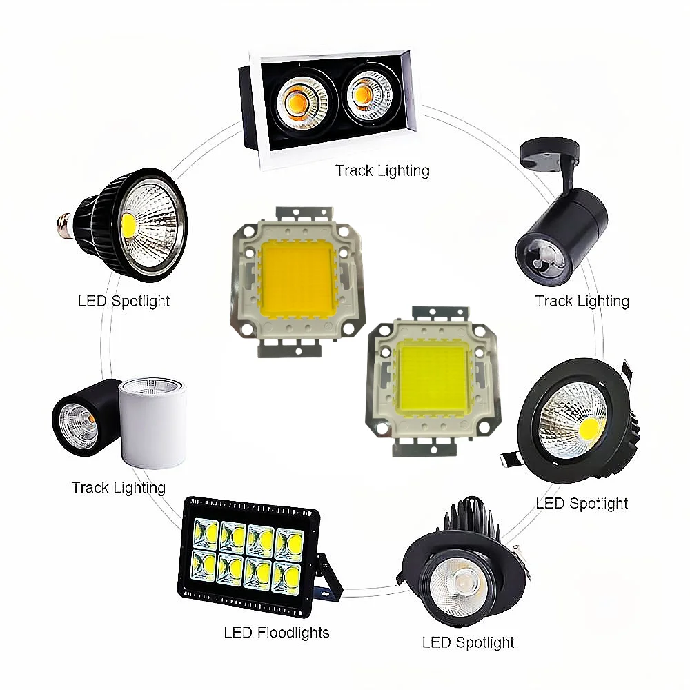 DC 30V - 36V 20W 30W 50W 100W COB LED 칩 DIY 투광 조명 스포트라이트 3000K 6000K 용 고전력 통합 매트릭스 다이오드 비즈