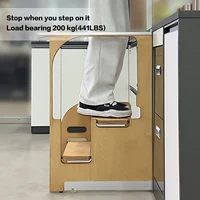 บันไดพับได้บางเฉียบสำหรับจัดเก็บในตู้ครัว น้ำหนักเบา กันลื่น ใช้ในครัวเรือน ดีไซน์อเนกประสงค์ ใช้ได้ทั้งซ้ายและขวา 3