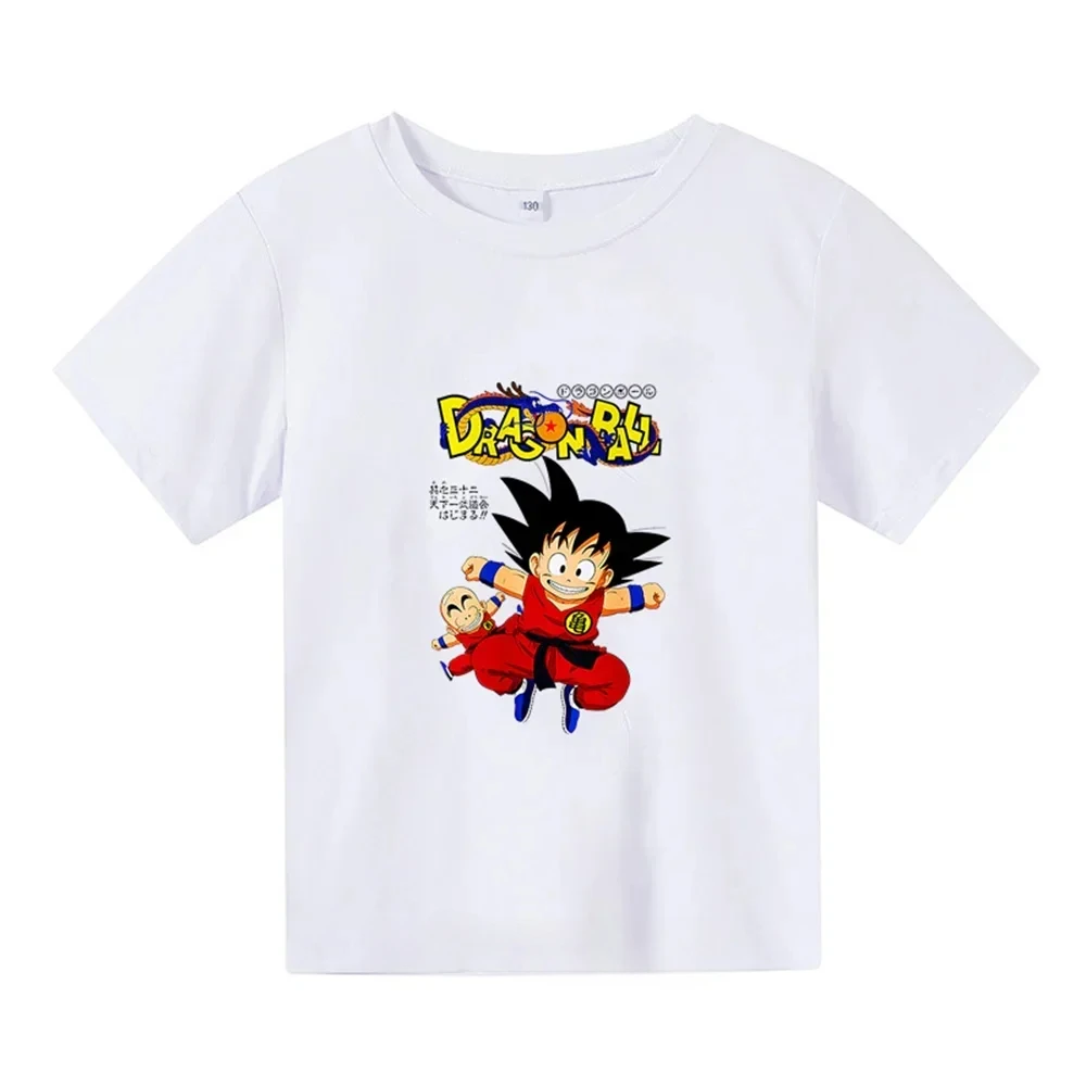 2024 드래곤볼 Z 반팔 티셔츠, 어린이 3D 티셔츠, 라운드 넥, 캐주얼 애니메이션, 슈퍼 사이야 손오공, 소년 패션 