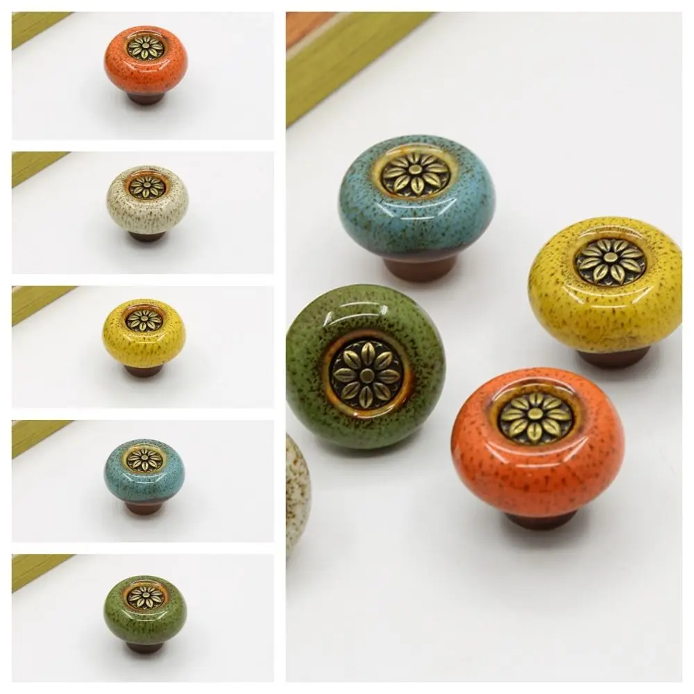 Single hole cabinet knob european style door pull handles zinc alloy vintage drawer knobs shoe cabinet