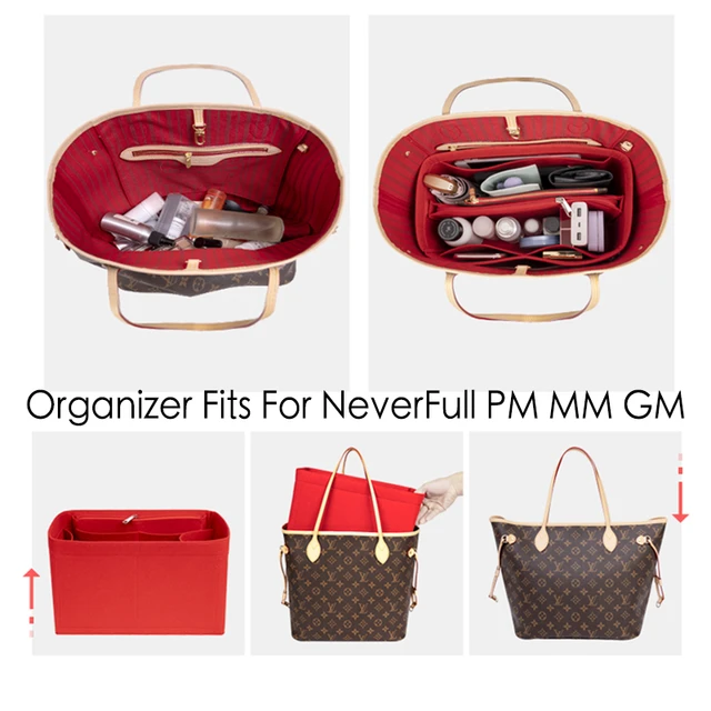 Make up Organizer For Neverfull PM MM GM Felt Cloth Handbag Storage Insert  Bag Travel Inner Purse Portable Cosmetic Bags Shaper - AliExpress