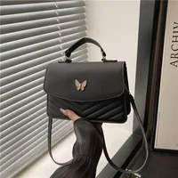 Lucky butterfly bag women's new fashion solid color simple texture trend beautiful casual shoulder messenger bag portable small - Image 2