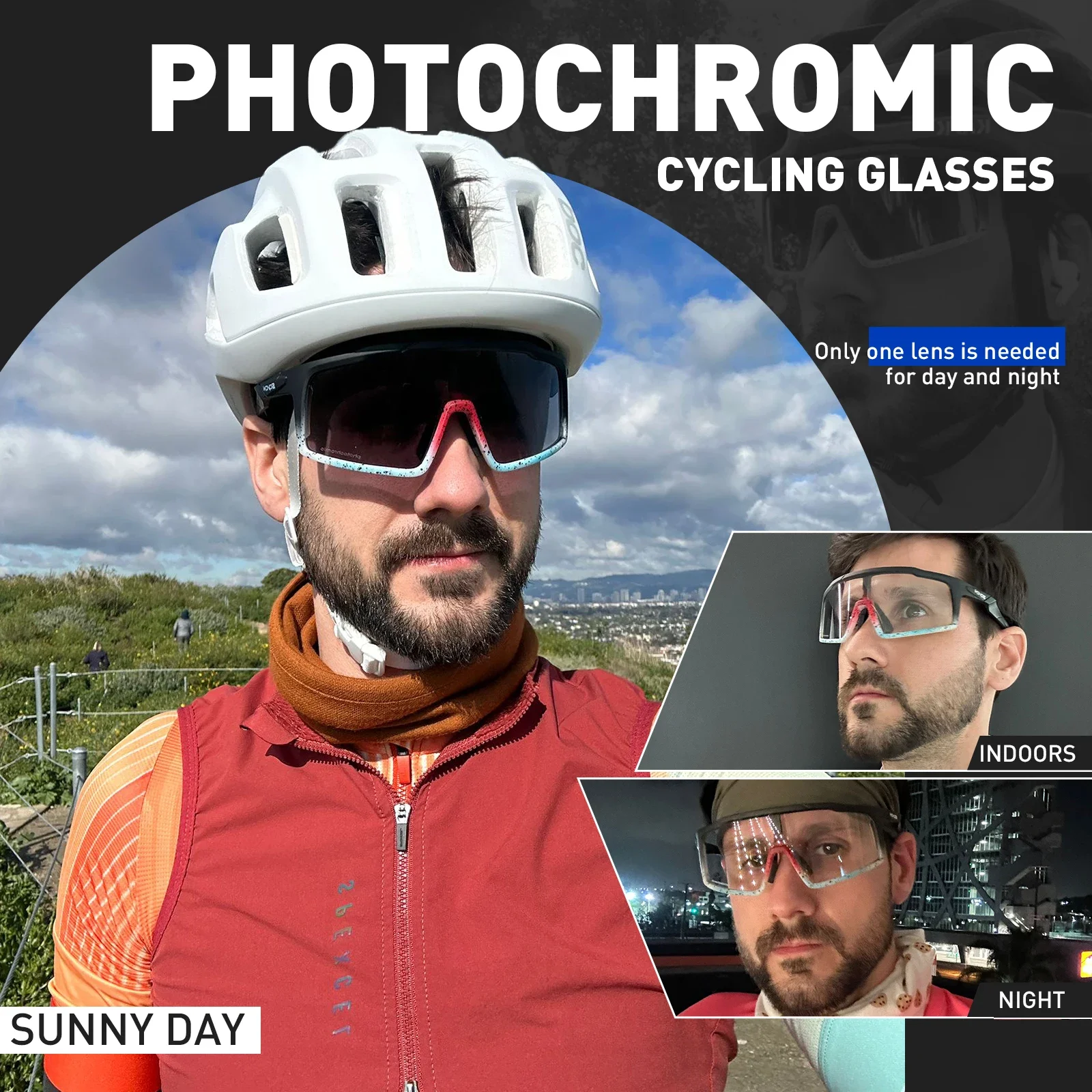 SCVCN gafas fotocromáticas de ciclismo para hombre y mujer, lentes