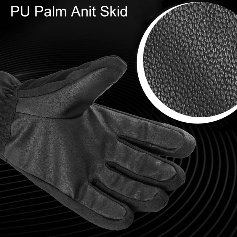Black -30 Winter Warm Ski Gloves Waterproof Men Women Snowboard Skiing Gloves Snowmobile Motorcycle Mittens Touch Screen Wrist 3