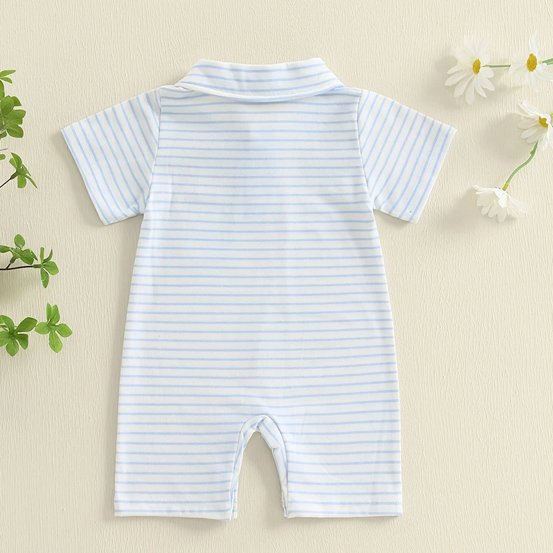 Lioraitiin Baby Boys Summer Striped Jumpsuit