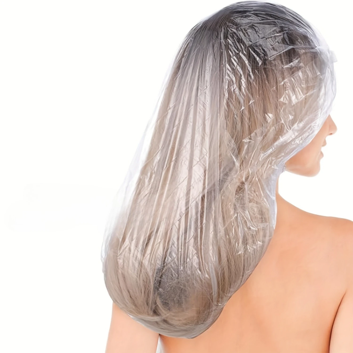 Cuffia da doccia monouso - Copricapo elastico di alta qualità adatto a donne con capelli lunghi e spessi, e trecce - per viaggi, spa - immagine 3