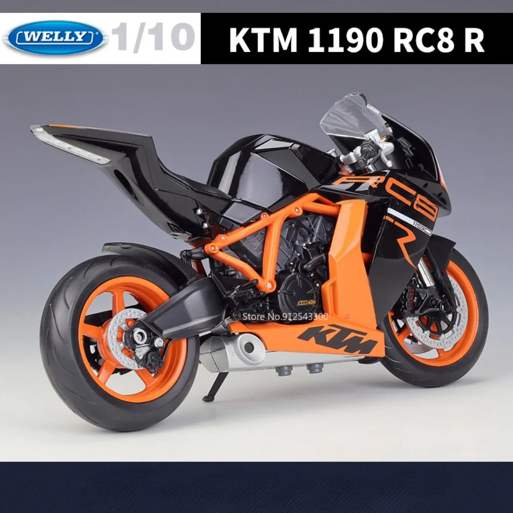 1/10 Scale KTM 1190 RC8 R Toy Motorcycle Model Alloy Diecast Simulation Sacle Model Motorcycle Collection Toy Kid Birthday Gifts 3
