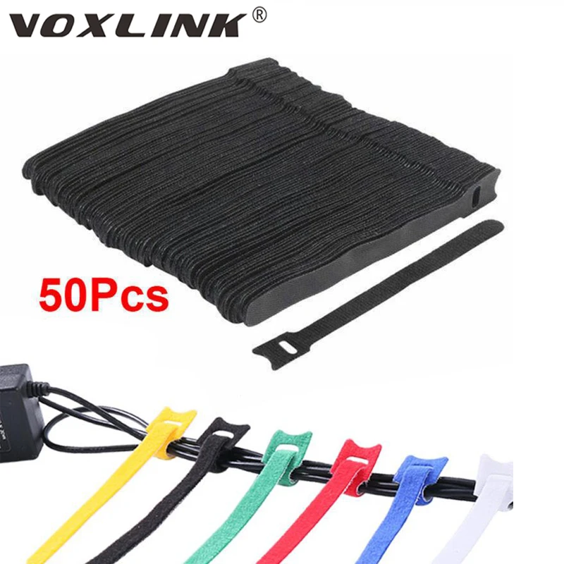 ernstig herten Wig VOXLINK samoprzylepna taśma Velcro solidna kolorowa nylonowa kabel z rzepem  drut wiązałkowy i narzędzie do zarządzania drutem i pętlą 30/50 szt.| | -  AliExpress