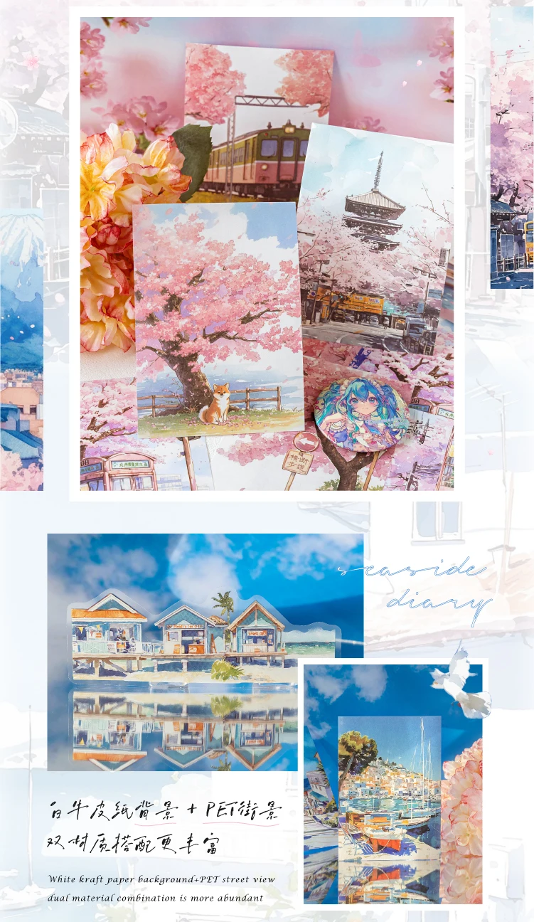 30 teile/paket Vintage Material Papier DIY Scrapbooking Collage Materialien Dekor Junk Journal Ästhetik Landschaft Papier – Detail 6