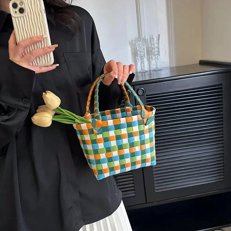 Rattan Women Bag Basket Luxurious Designer Brand Fashion Summer Female Shoulder Handbag High-quality Women Shopping Bags Purse 2