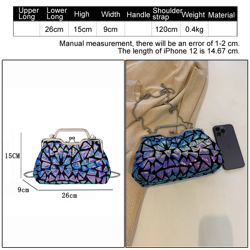 Fashion Shining Glitter Women Handbags For Women 2023 Clutch Bags For Women Wedding Evening Bag Sequined Party Crossbody Bags