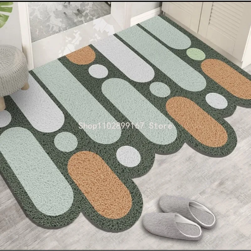 Welcome Mat Entrance Carpet Indoor Outdoor Doormat Low Profile Door Rug  Washable Non Slip Rubber Back