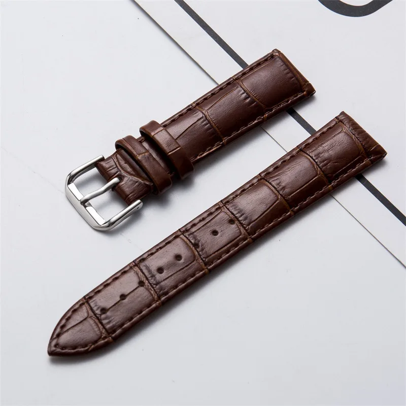 

Genuine Leather Strap, Watch Strap, Men's and Women's Cowhide and Bamboo Knot Pattern Watch Accessories