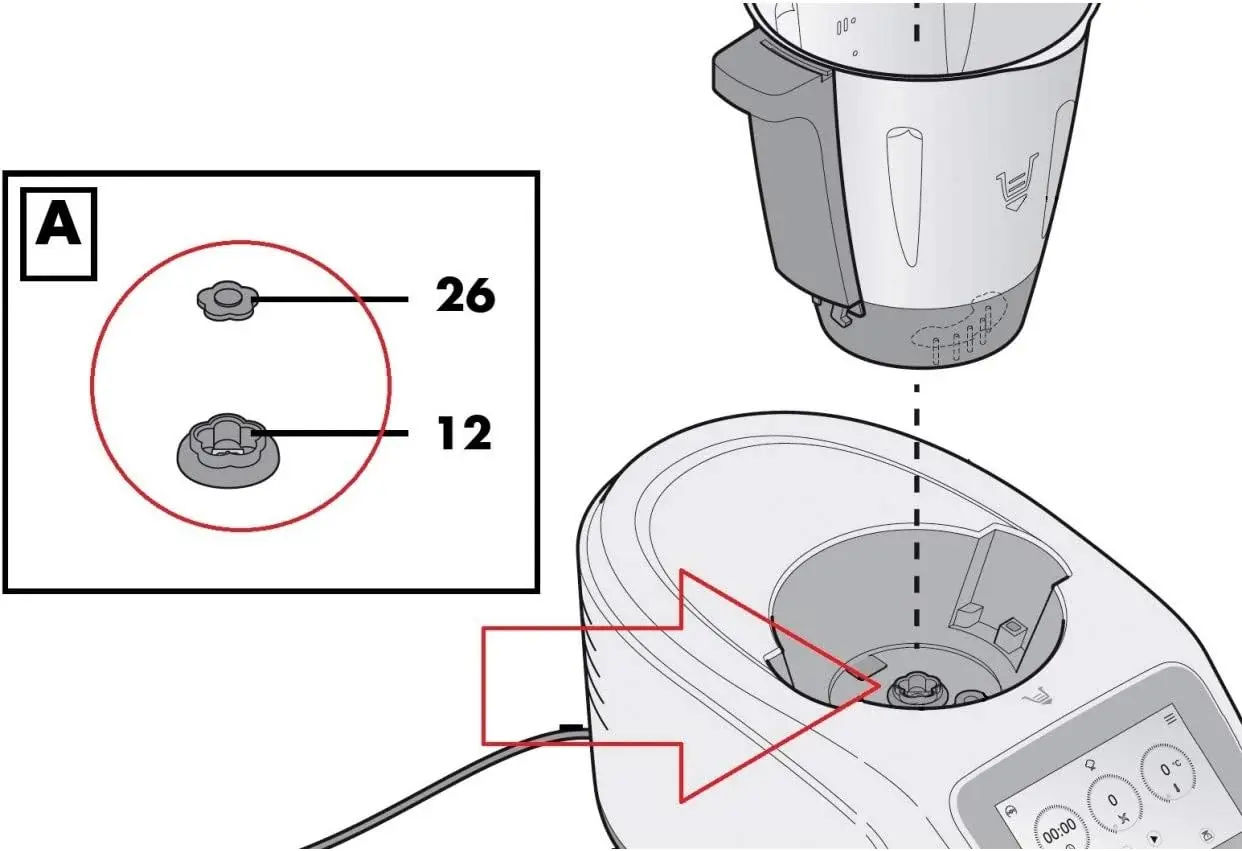 Guide Clutch Axle for Monsieur Cuisine Connect & Monsieur Cuisine Smart Stainless Steel guide clutch axle