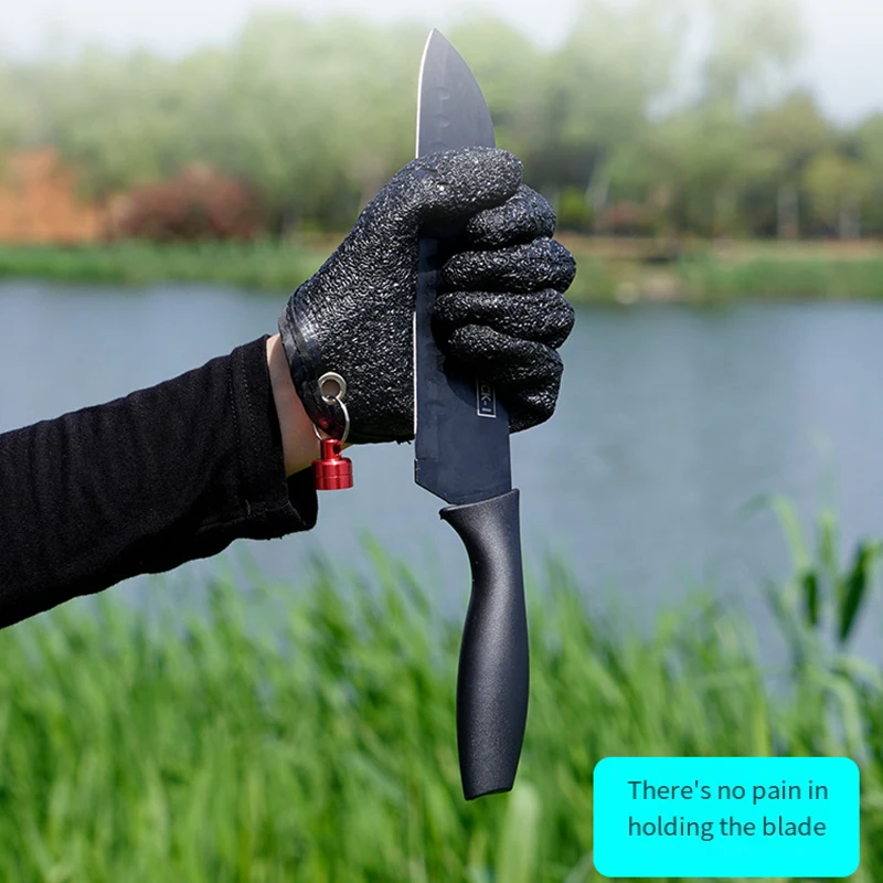 Fishing Gloves 1pcs Latex Puncture Scrapes Fish Catching Gloves with Magnet