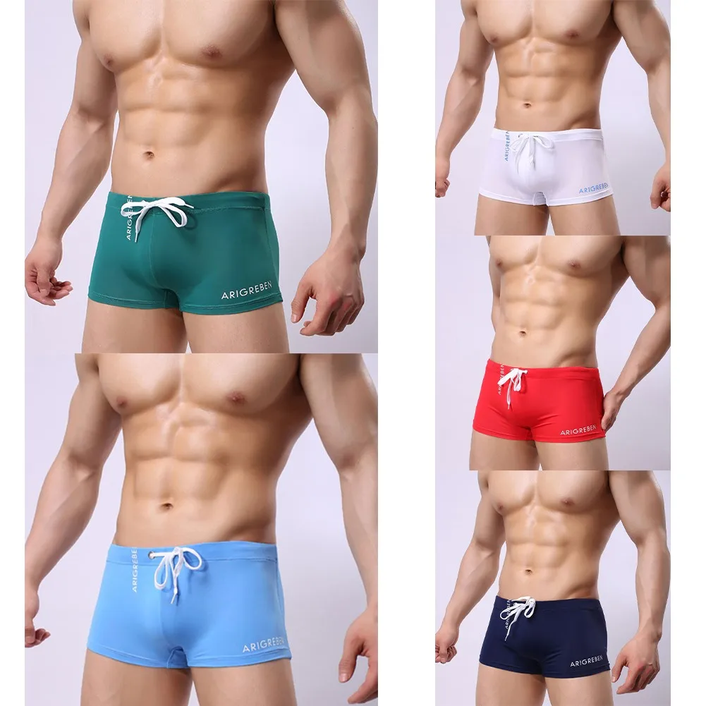 

Men Stretch Breathable Swim Shorts Front Cross Design Warm Smooth Comfortable Swimsuit S/M/L/XL/XXL Swimsuit Boxer Briefs