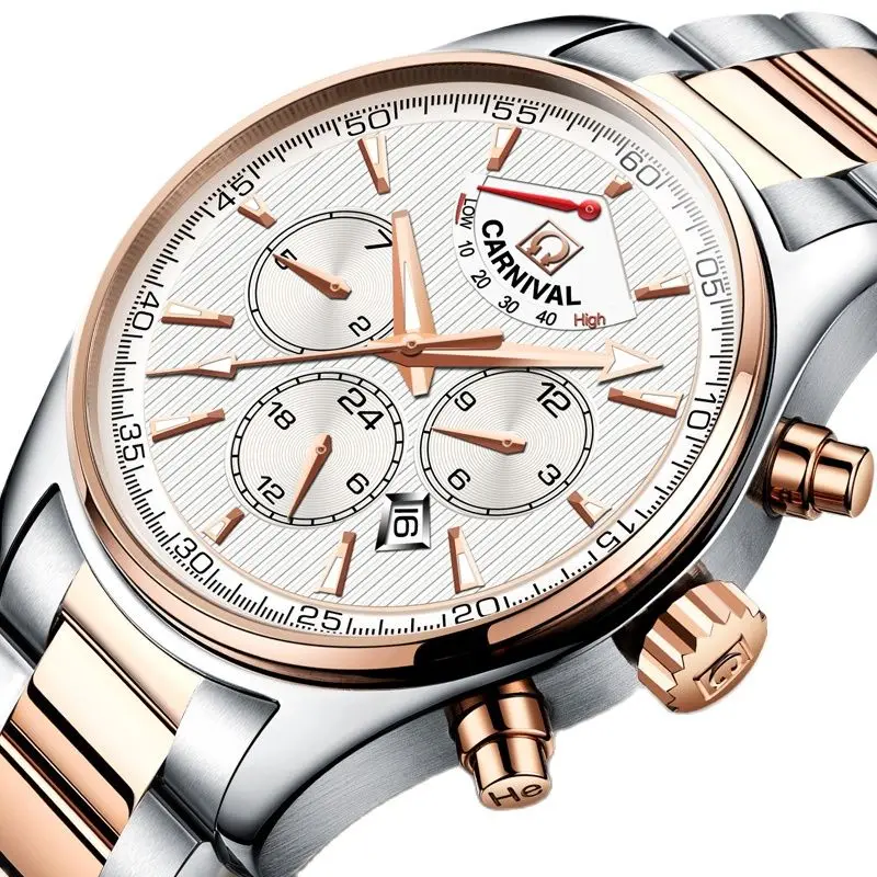 

Switzerland Carnival Luxury Brand MIYOTA Automatic Mechanical Men's Watches He Gas 150M Waterproof Multifunction Clock C8689-3
