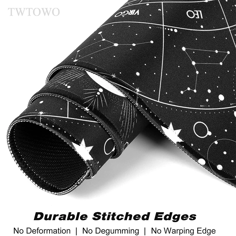 Custom Anti Slip Gaming Mouse Pad Preto e Branco Sol Lua Espaço Céu xl Casa Mousepad Grande Tapetes de Mesa Tapete do Escritório Tapete de Mesa Xxl - Imagem 2
