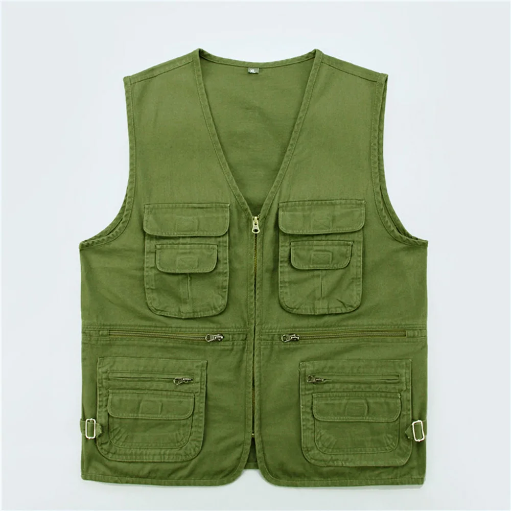 Men Multi Pocket Outdoor Vests Travelers Hiking Fishing Working Photography Vest Waistcoat Men Cargo Sleeveless Jacket Vest