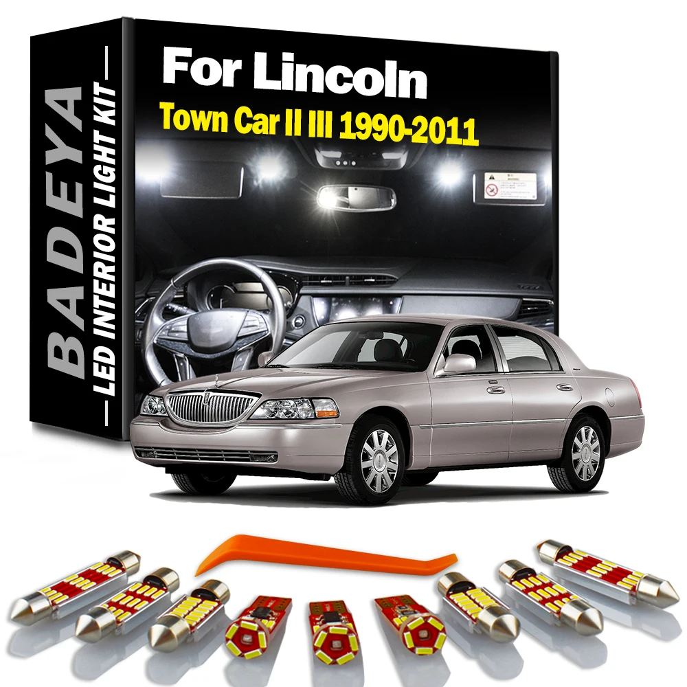 Badeya Canbus Per Lincoln Town Car Ii Iii 1990-2006 2007 2008 2009 2010 2011 Lampadine Per Auto Led Interni Reading Dome Door Light Kit