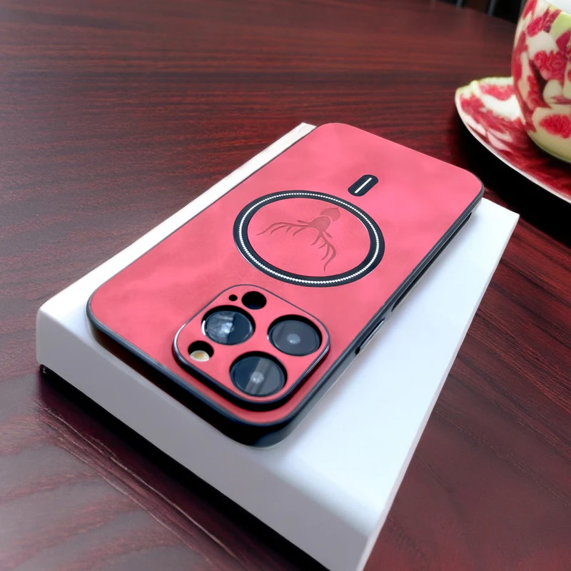 thumbnail image 1 of Luxury PU Leather Case For iPhone 15 14 13 12 11 Pro Max 15Pro 14Pro 13Pro iPhone15 iPhone14 For Magsafe Wireless Charge Cover a, 1 of 5