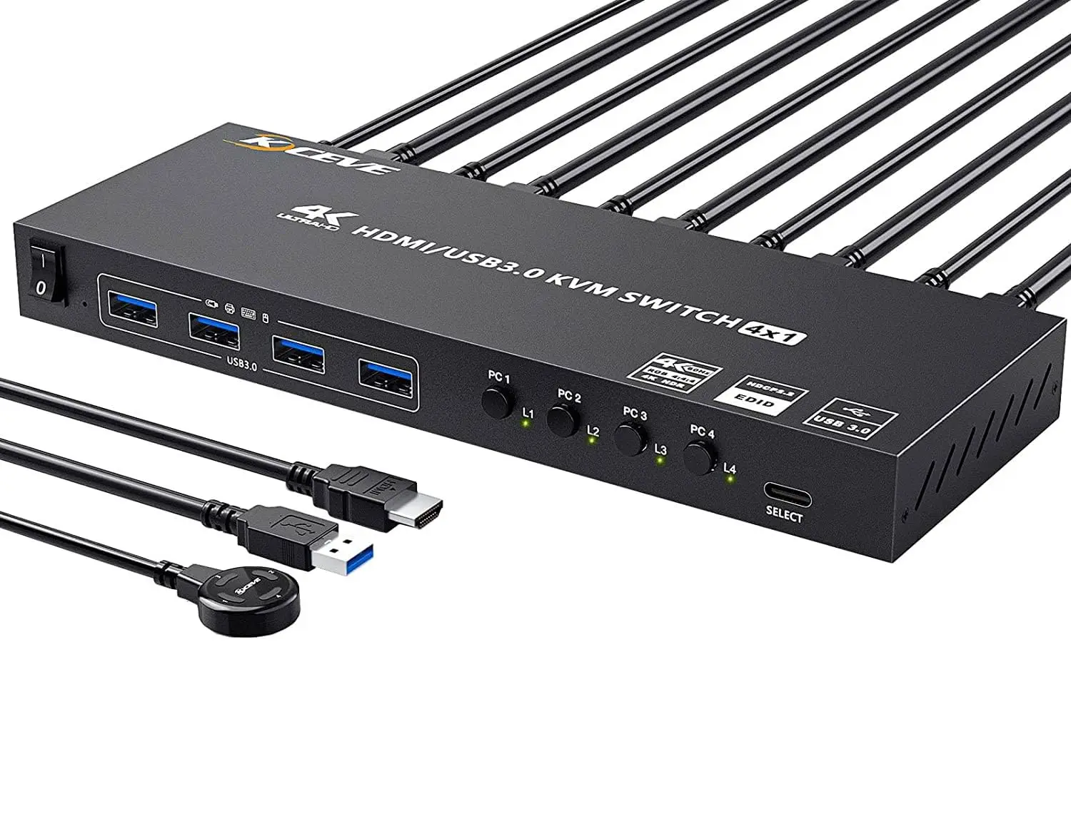 HDMI KVM ġ, EDID ķ ,  4  ǻ  콺 Ű  , USB3.0, 4K @ 60Hz ػ