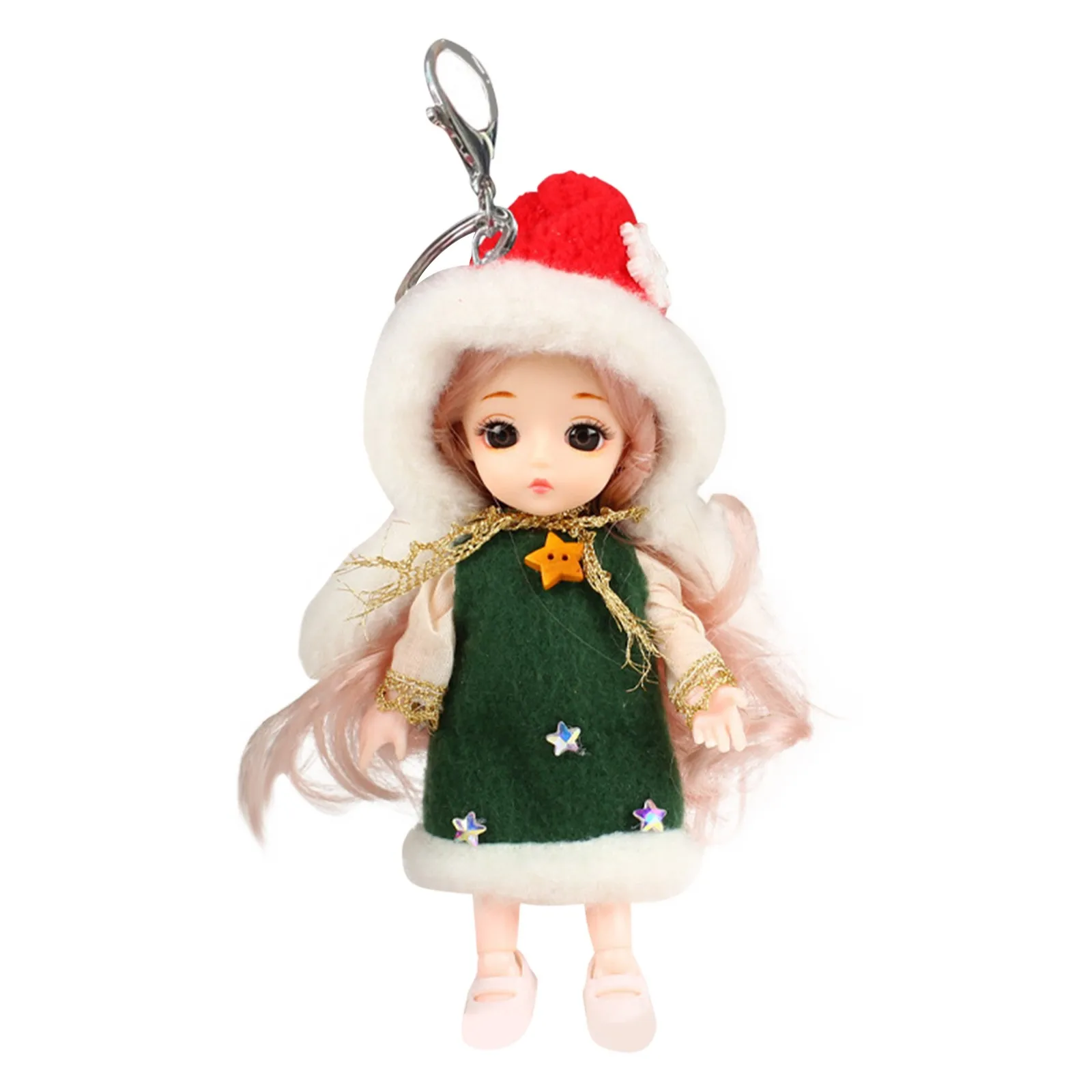 

2023 New Cute Girl Doll Keychain Cartoon Role Play Christmas Keychain Car Key Accessories Christmas Decoration Pendant Gift