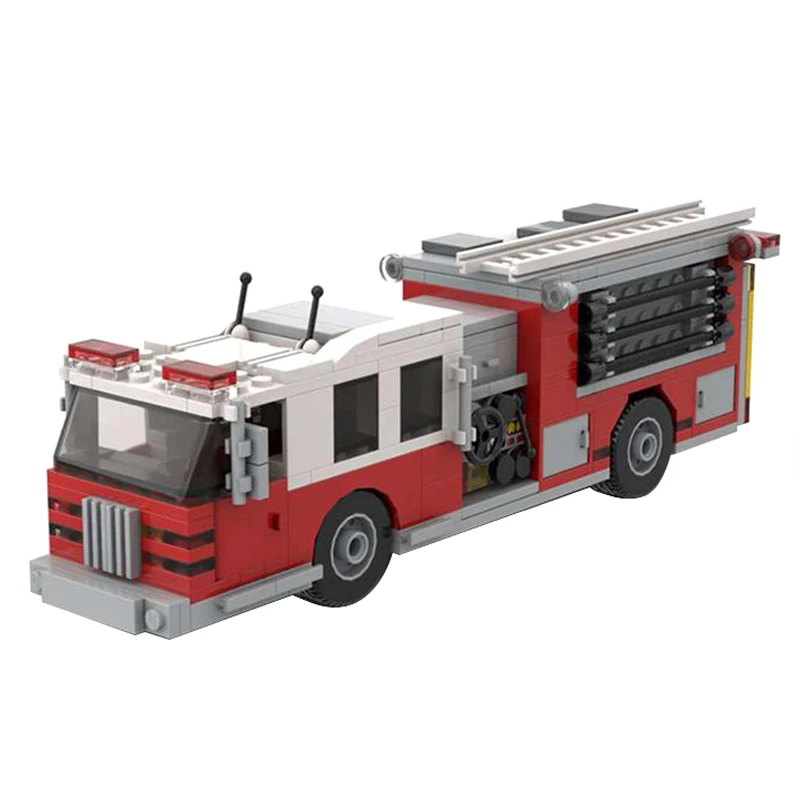 

City Fire Fighting MOC Rescue Engineering Vehicle Movable Building Block Fire Truck Model Kit Children Assembled Toys Gifts
