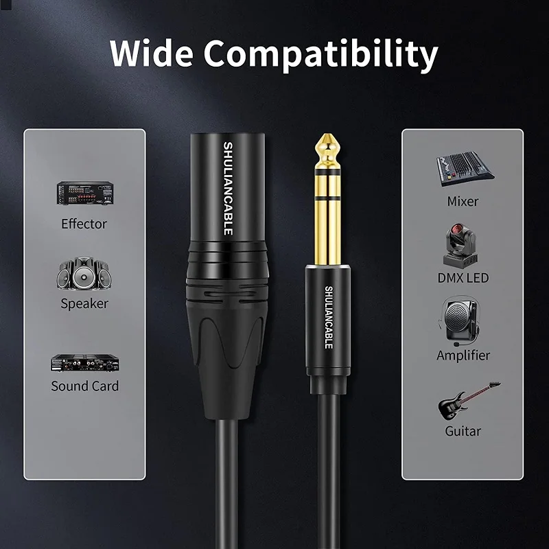 Shuliancable TRS-XLR  ̺,   6.35mm TRS ÷, 3  XLR  TRS -XLR  ũ ̺, 1/4 ġ