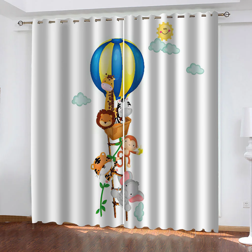 

Children's Favorite Animal Cartoon Series Sunshade Curtains Boy's Bedroom Decoration Curtains Digital Printing Custom