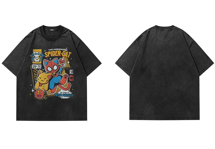 Spider-Cat Comic Graphic T-Shirt S10f6d5b351dd498aa56ff87ef053a557A
