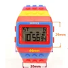 Fashion Students Mens Women Colourful SHHORS Building Blocks Plastic Waterproof Sport Digital Electronic Multifunctional Watches 2