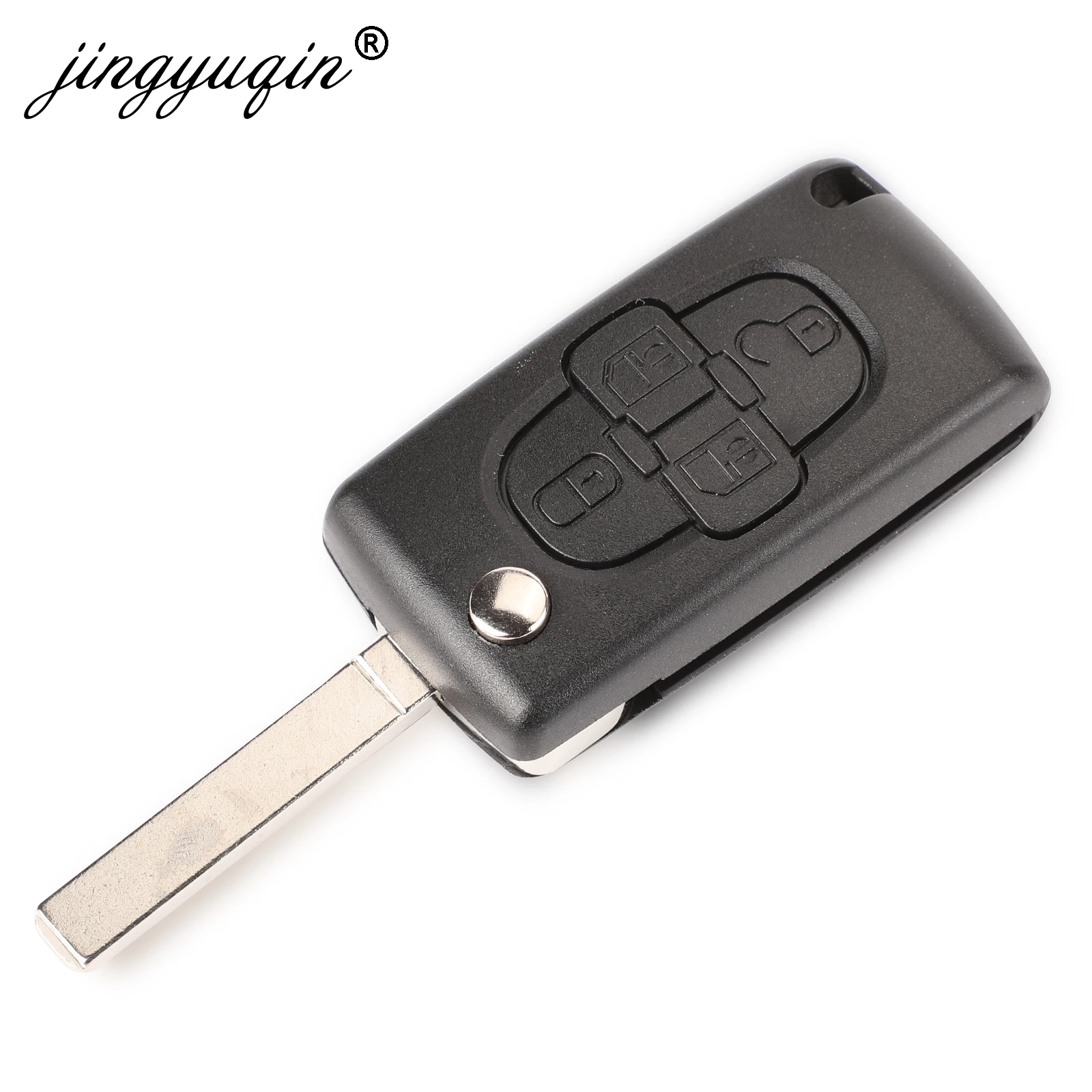 jingyuqin VA2/HCA Uncut Blade 4 Butttons Car Key Shell Flip Floding Fob for Peugeot 1007 CE0523 Remote Fob Remote Key Case car key shell key shell