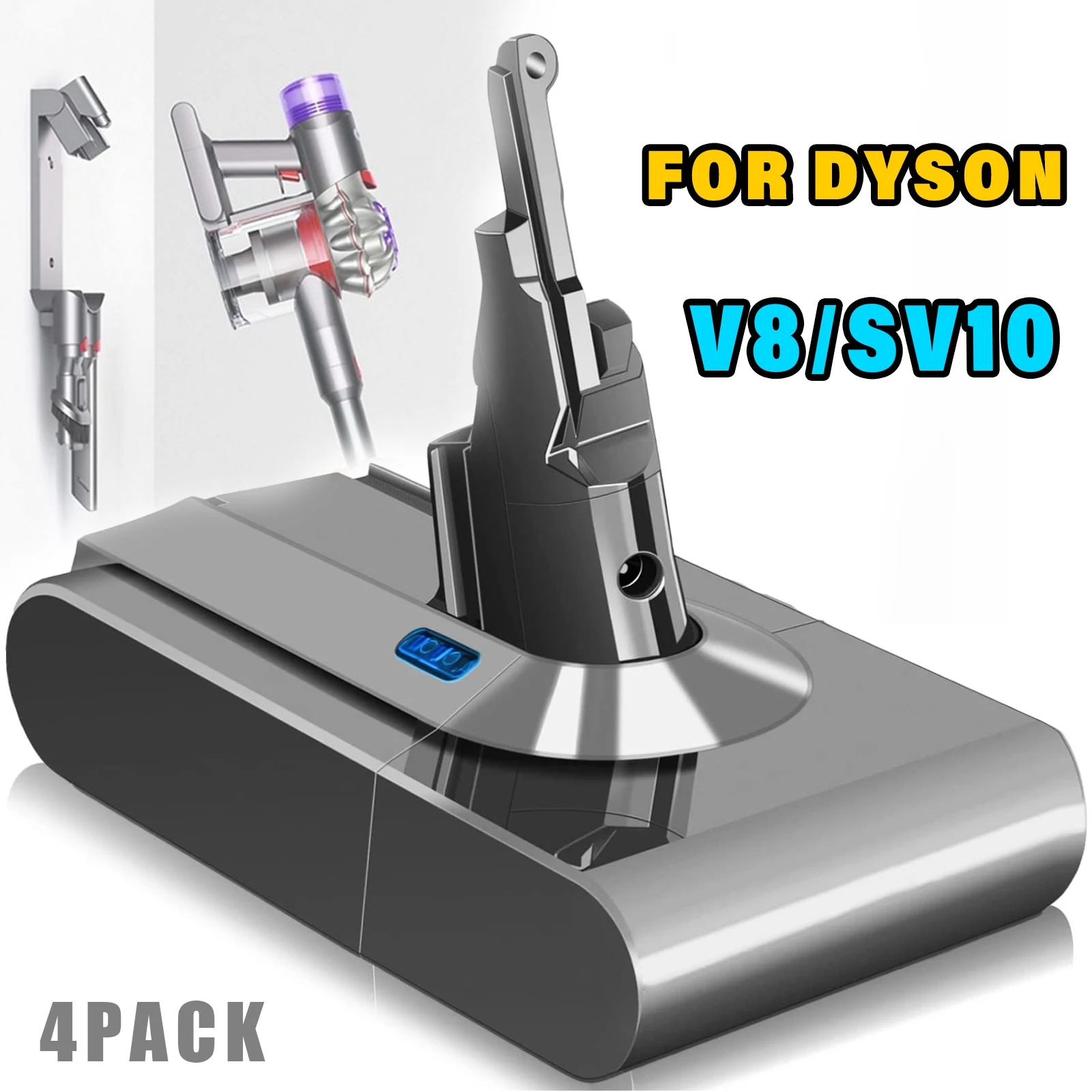 Bonacell 4.0Ah/6.0Ah 21.6V Sostituisci Batteria Per Dyson V8 Absolute Animal Cordless Sv10 V8 Fluffy Animal Vacuum Handheld Batterie Al Litio