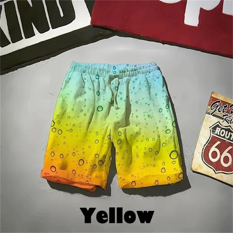 Summer Cool Water Drops 3D Print Shorts Men Street Pop Funny Beach Short Pants Fashion Skateboard Swimming Shorts Men Women