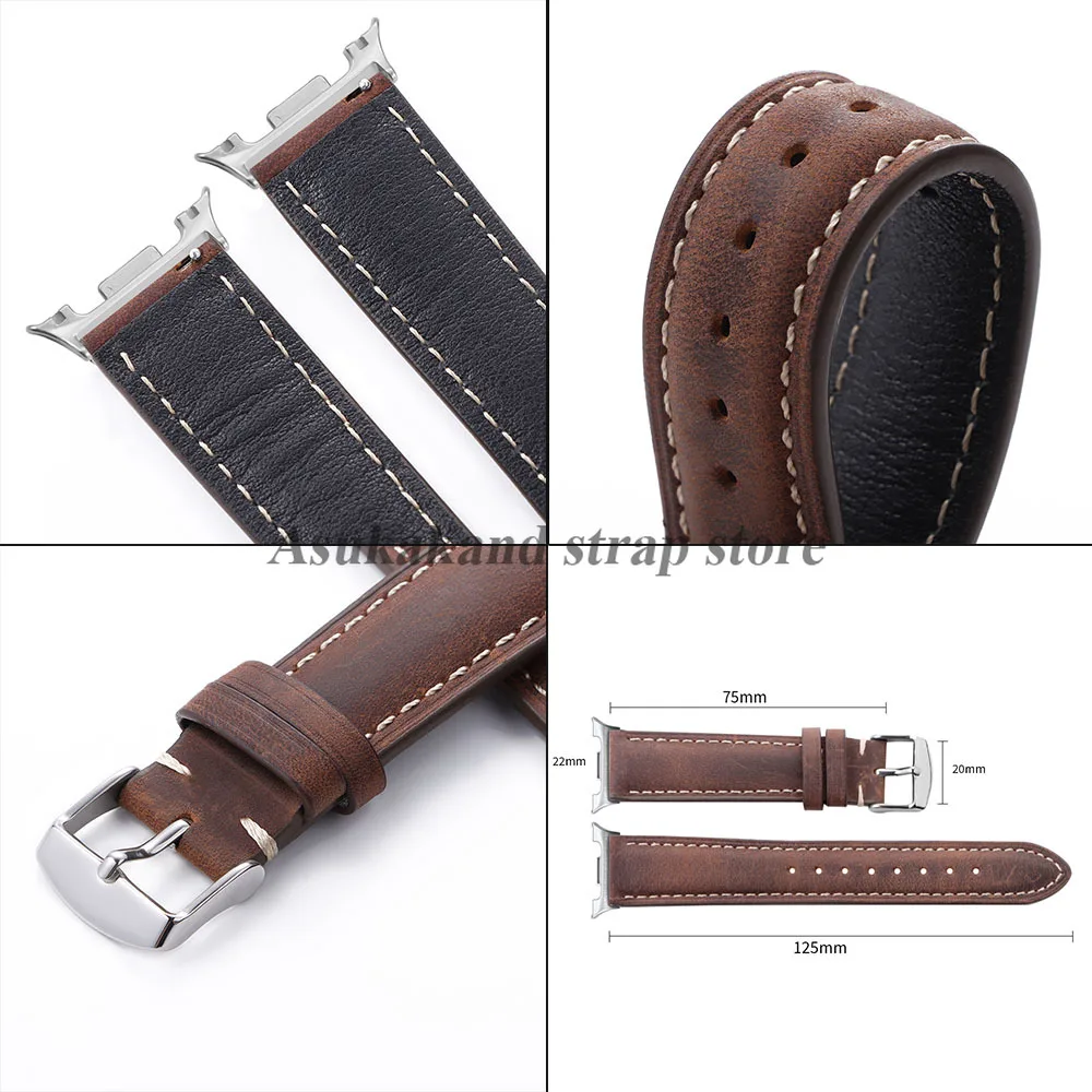 Retro Leather Cowhide Watch Strap Men's Bracelet