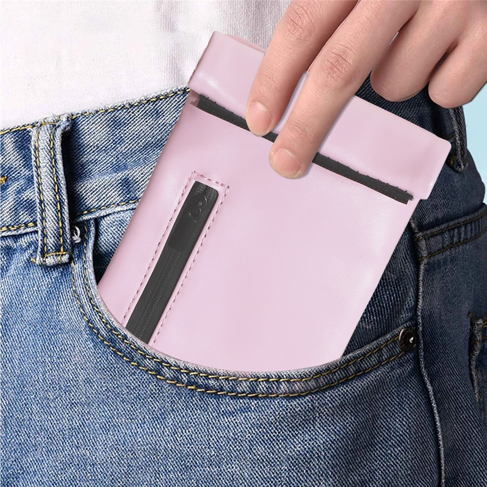 Compact Smell-Proof PU Leather Storage Pouch