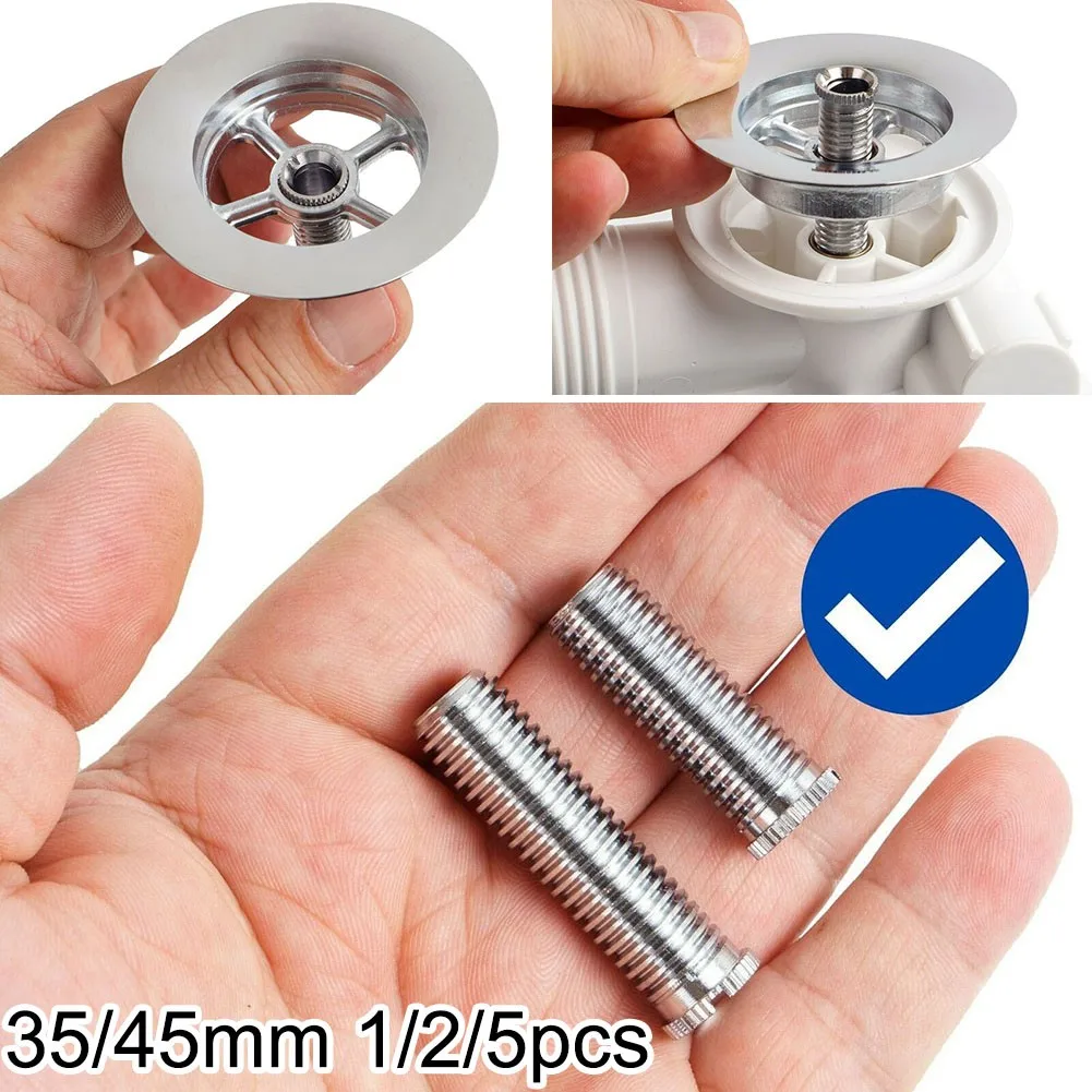 1/2/5pc 35mm 45mm Kitchen Sink Basket Strainer Waste Threaded Screw Connector Brass Screw Kitchen Fixtures Tools