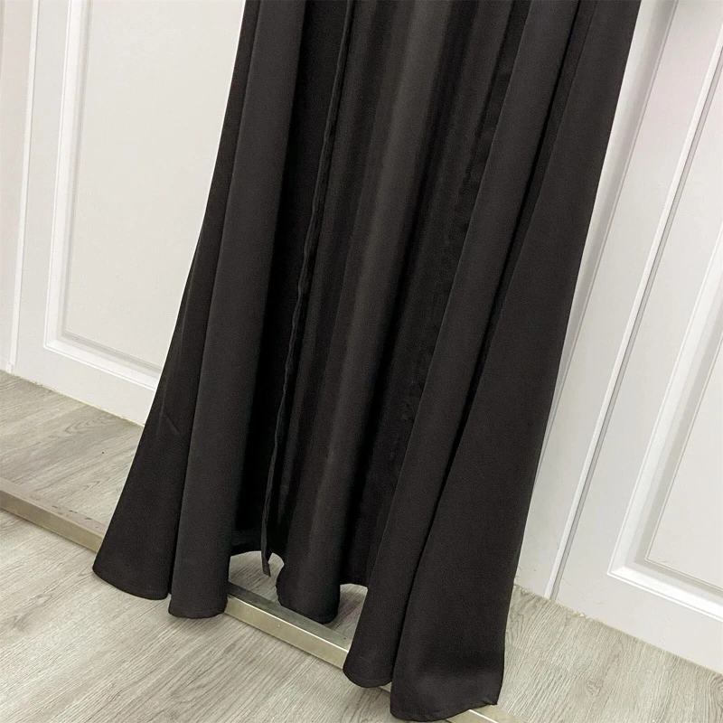 무슬림 라마단 이드 블랙 오픈 기모노 아바야 탄성 드릴링 네트, Shalwar Kameez 캐주얼 루즈 모로코 걸프 여성 로브