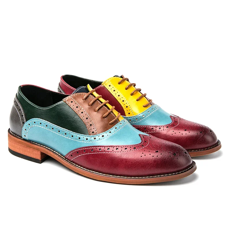 Men Business Dress Shoes Lace up Oxfords Flat Leisure Wedding Party Big Size