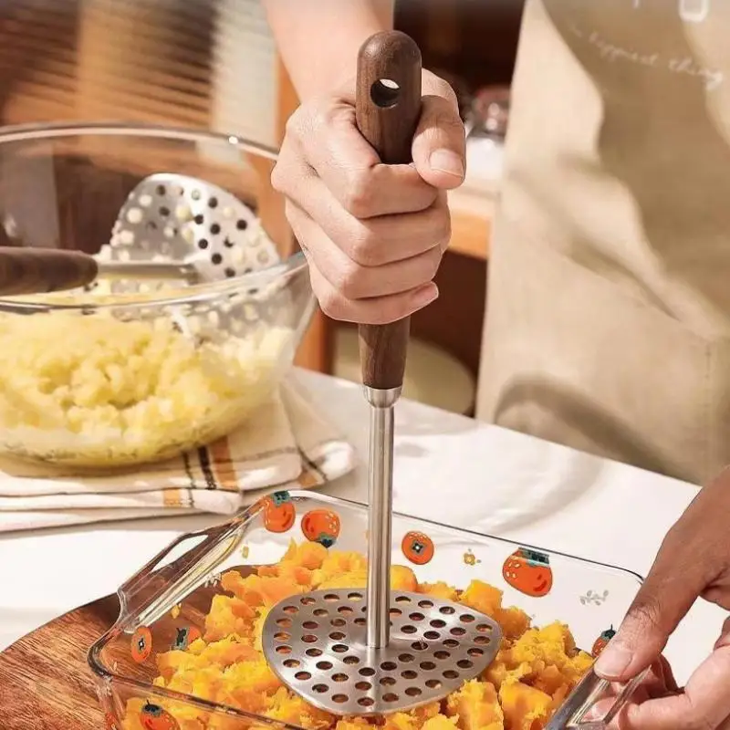 1pc 201 Stainless Steel Mashed Potato Press, Household Purple Sweet Potato Press, Baby Food Press Tool