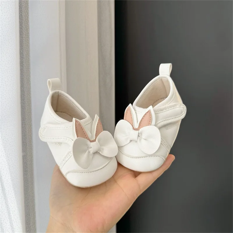 SUNSIOM Infant Baby Girls Moccasins Cute Bowknot Rabbit Ear Soft Sole Flat Shoes Prewalker Anti-Slip Shoes First Walker