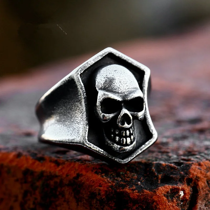 

New Stainless Steel Men Rings Skull Vintage Punk Trendy for Women Biker Fashion Jewelry Halloween Creativity Gift Wholesale