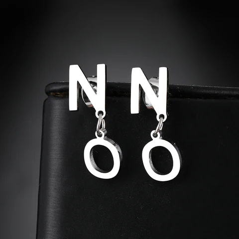 Steel Earrings 2022 Trend New Simple Letter NO Style Fashion Charms Pendants Earrings For Women Jewelry Party Gifts