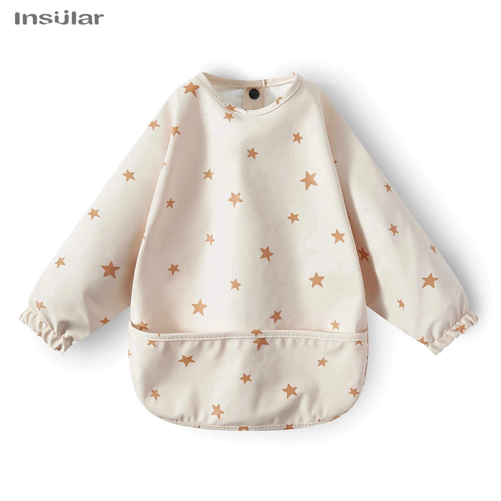 Waterproof Long Sleeve Baby Feeding Bib with Pocket