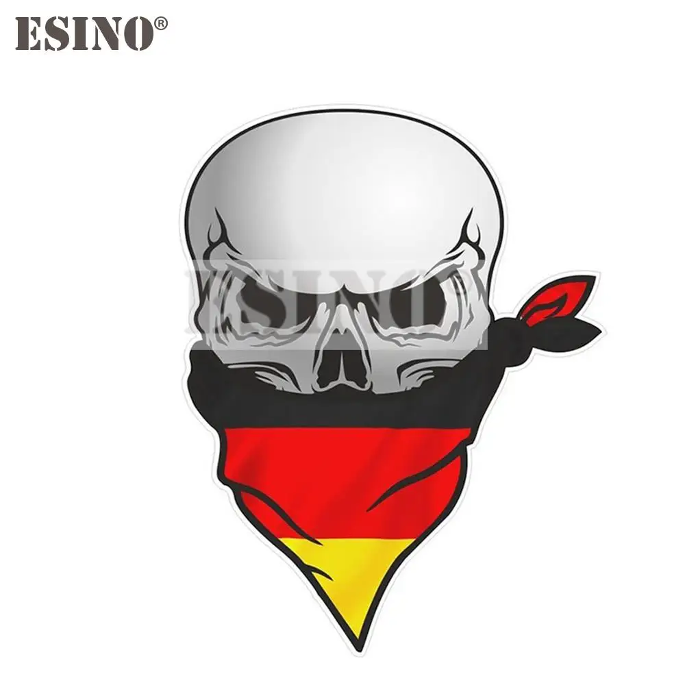 

Car Styling Gothic Biker Pirate Skull with Face Bandana Germany Flag Motif Decorative PVC Sticker Car Whole Body Vinyl Decal