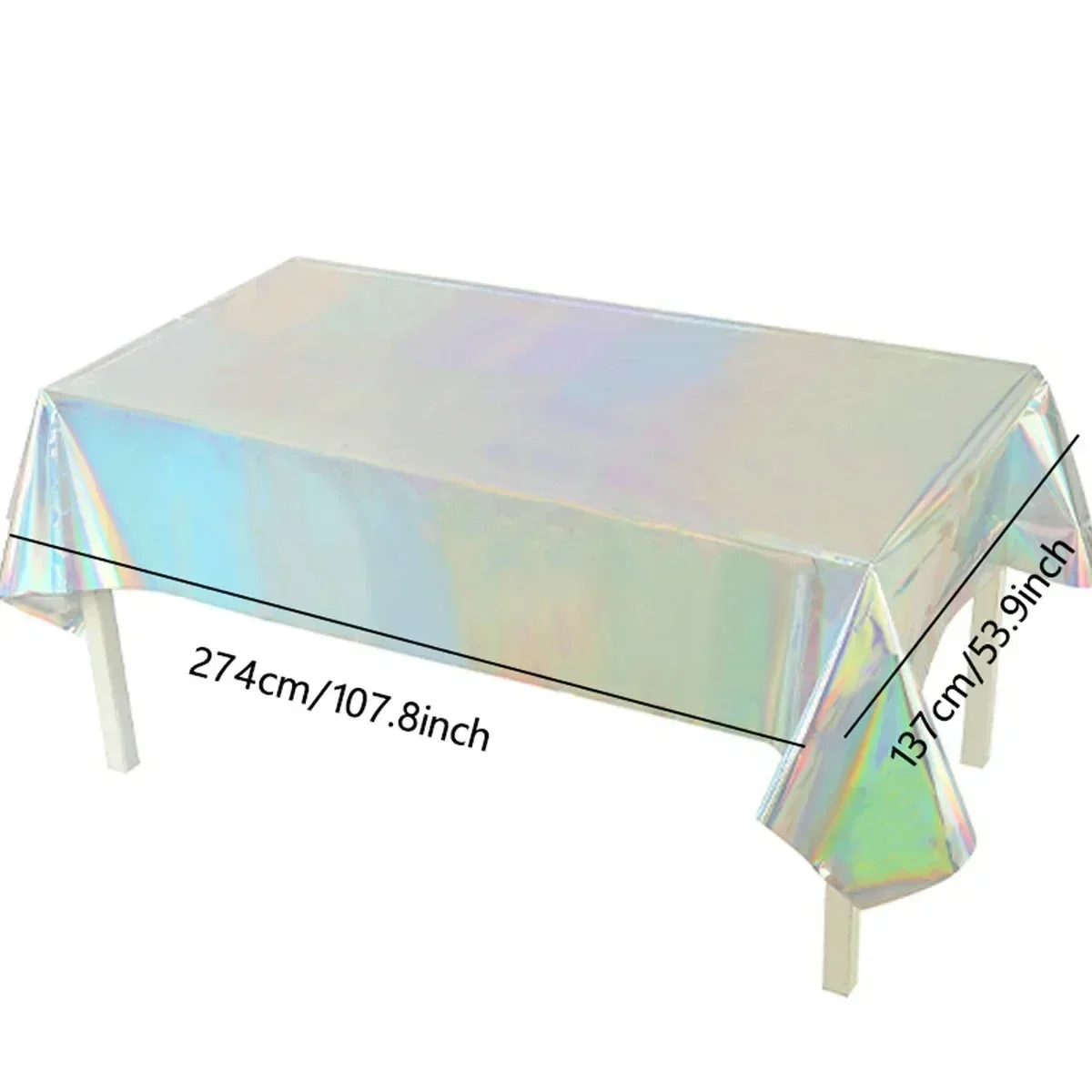 1pc Laser Rainbow Theme Party Tablecloth, Disposable Tablecloth Decoration Supplies, Wedding，Birthday Supplies, Festival Gift