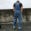 Men's Overalls Jumpsuit Large Size Strap Straight Blue Jeans With 7 Pockets More Sizes 30-48 50 3