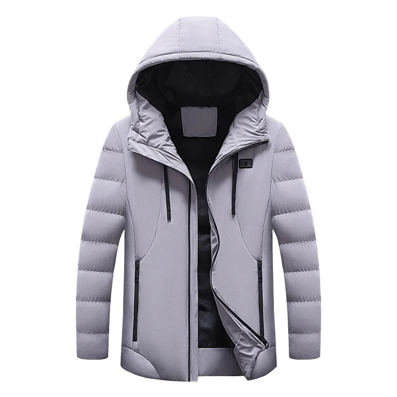 UHYTGF 6XL Big Size Jacket Men's Couple Hooded Smart Heating Winter Coat Male Casual Father Parka Overcoat Jaqueta Masculina 107
