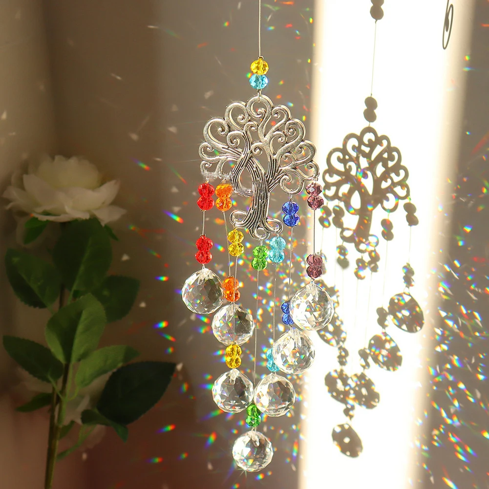 Hanging Crystal Ball Window Suncatcher Rainbow Maker Pendant Decor for Lamp Home 